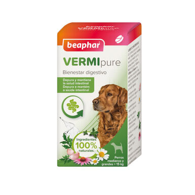 Beaphar Vermipure Repelente Interno Natural en comprimidos para perros medianos y grandes