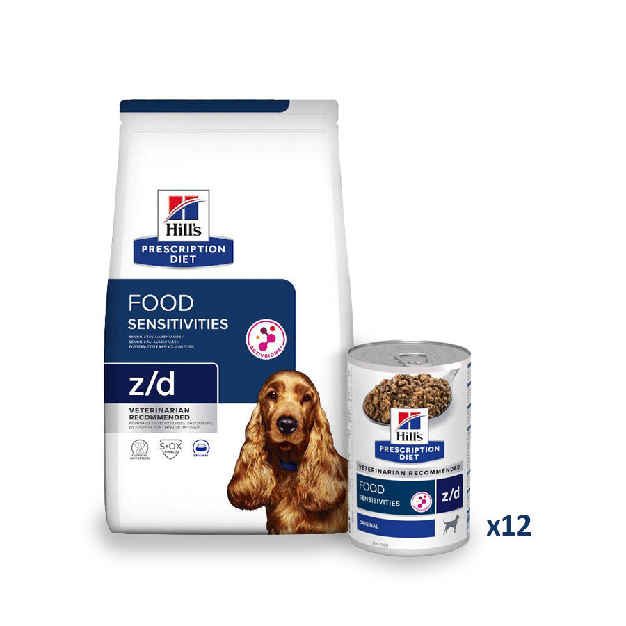 10 kg + 12 latas x 370 g Hill's Prescription Diet Food Sensitives pack para c&atilde;es Pack poupan&ccedil;a!, , large Imagem n&uacute;mero 1