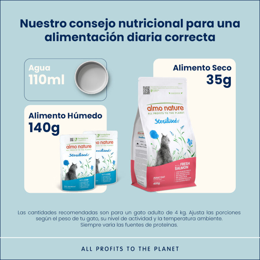 6 saquetas x 70 g Almo Nature Sterilised Bacalhau e Frango saquetas para gatos - Multipack, , large Imagem n&uacute;mero 3