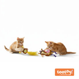 Tootoy! Kitten Peluche de macaco brilhante e lhama para gatos