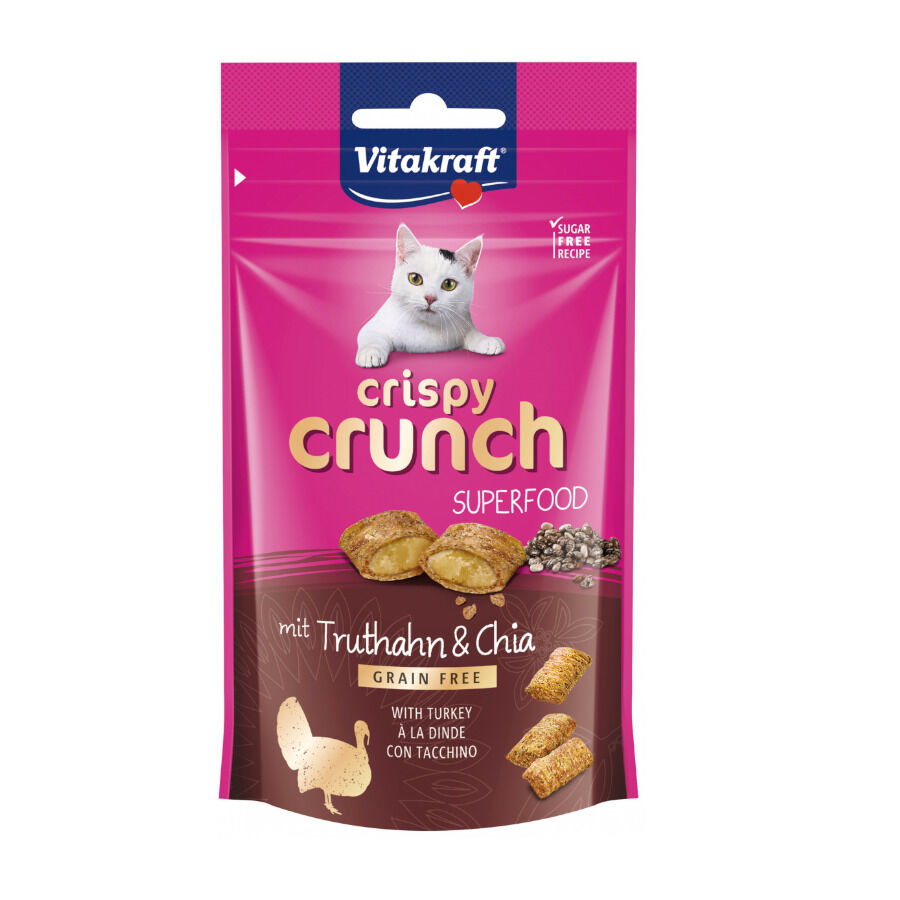 4 pacotes x 60 g Vitakraft Crispy Crunch Biscoitos Peru para gatos Pack poupan&ccedil;a!, , large Imagem n&uacute;mero 1