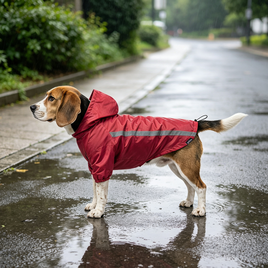 Gotoo Casaco Imperme&aacute;vel Refletor Vermelho para c&atilde;es, , large Imagem n&uacute;mero 1