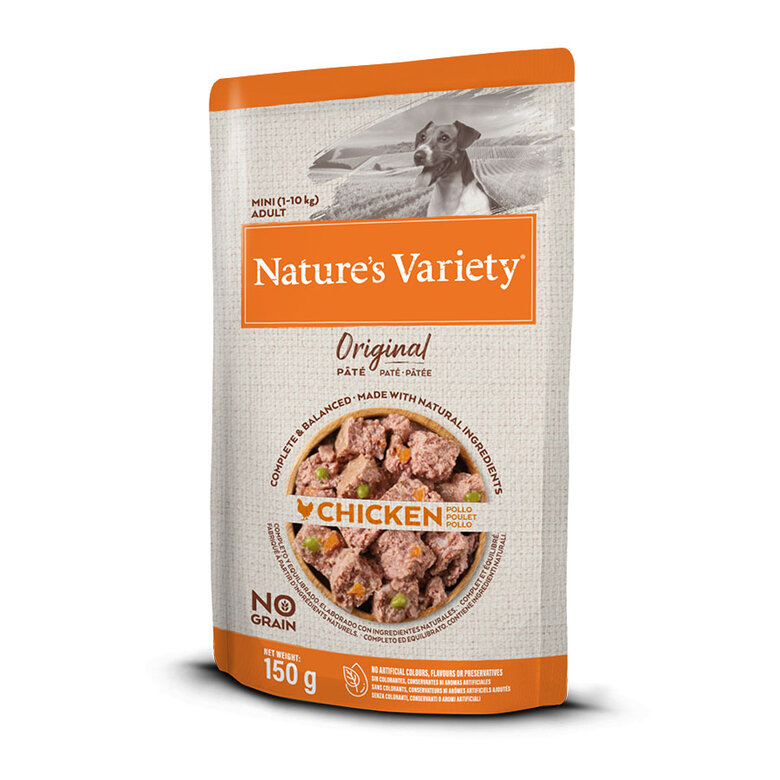 150 g Nature's Variety Original Mini Adult frango saqueta para cães,  Imagem número 1 150 g Nature's Variety Original Mini Adult frango saqueta para cães, , large Imagem número 1