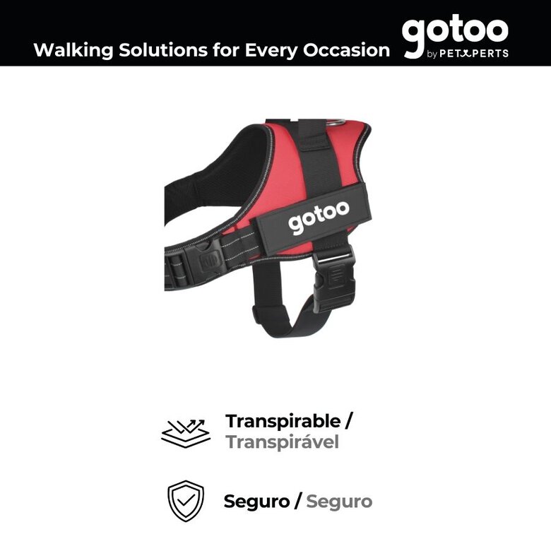 Gotoo Peitoral anti-puxões vermelho para cães,  Imagem número 3 Gotoo Peitoral anti-puxões vermelho para cães, , large Imagem número 3