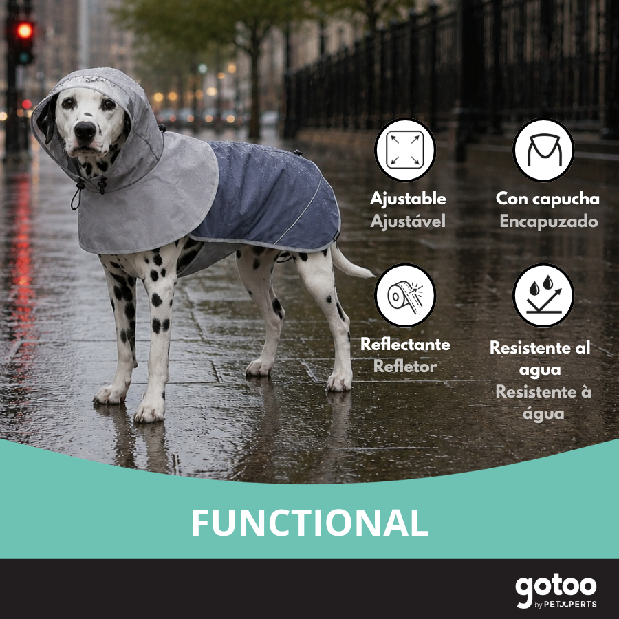 Gotoo Capa de Chuva Cinzenta com Capuz para c&atilde;es, , large Imagem n&uacute;mero 6