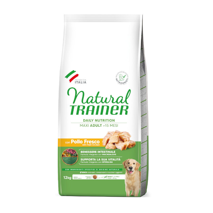 12 kg Natural Trainer Adult Maxi Frango ra&ccedil;&atilde;o para c&atilde;es , , large Imagem n&uacute;mero 1
