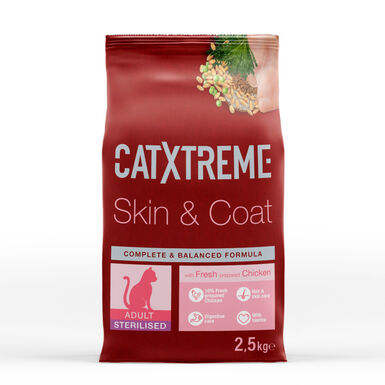 Ração para gatos Catxtreme Adult Skin & Coat Sterilized Chicken