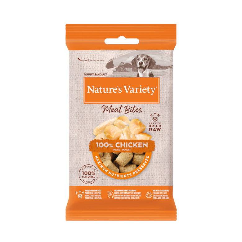 Nature’s Variety Snacks Meat Bites Frango Liofilizado para cães, , large image number null