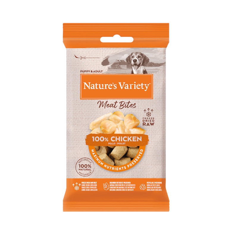 20 g Nature's Variety Snacks Meat Bites Frango Liofilizado para cães,  Imagem número 1 20 g Nature's Variety Snacks Meat Bites Frango Liofilizado para cães, , large Imagem número 1