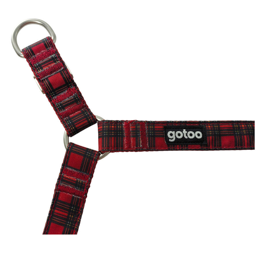 Gotoo Peitoral vermelho estampado tart&atilde; para c&atilde;es, , large Imagem n&uacute;mero 5