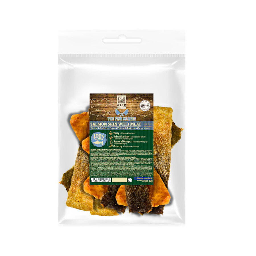 70 g. True Origins Piel de Salm&oacute;n con Carne Snack para perros, , large Imagem n&uacute;mero 2