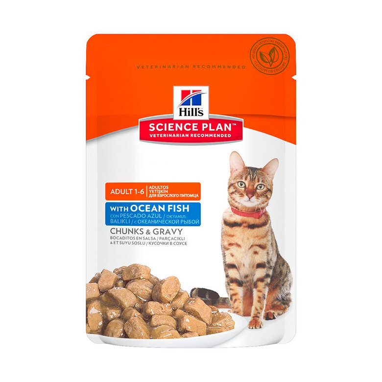85 g Hill's Science Plan Adult Peixe saqueta para gatos,  Imagem número 3 85 g Hill's Science Plan Adult Peixe saqueta para gatos, , large Imagem número 3