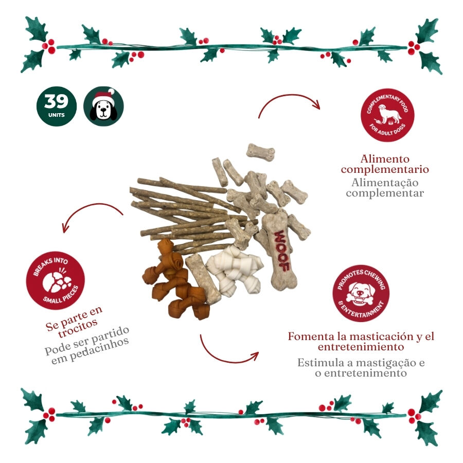 1 pack x 39 uns. Wonder Christmas Caixa de Presente com Snacks de Couro Prensado para C&atilde;es, , large Imagem n&uacute;mero 3