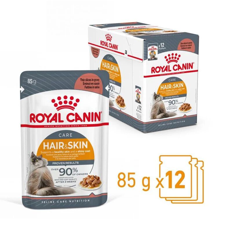 85 g Royal Canin Hair and Skin alimento h&uacute;mido em molho saquetas para gatos, , large Imagem n&uacute;mero 5