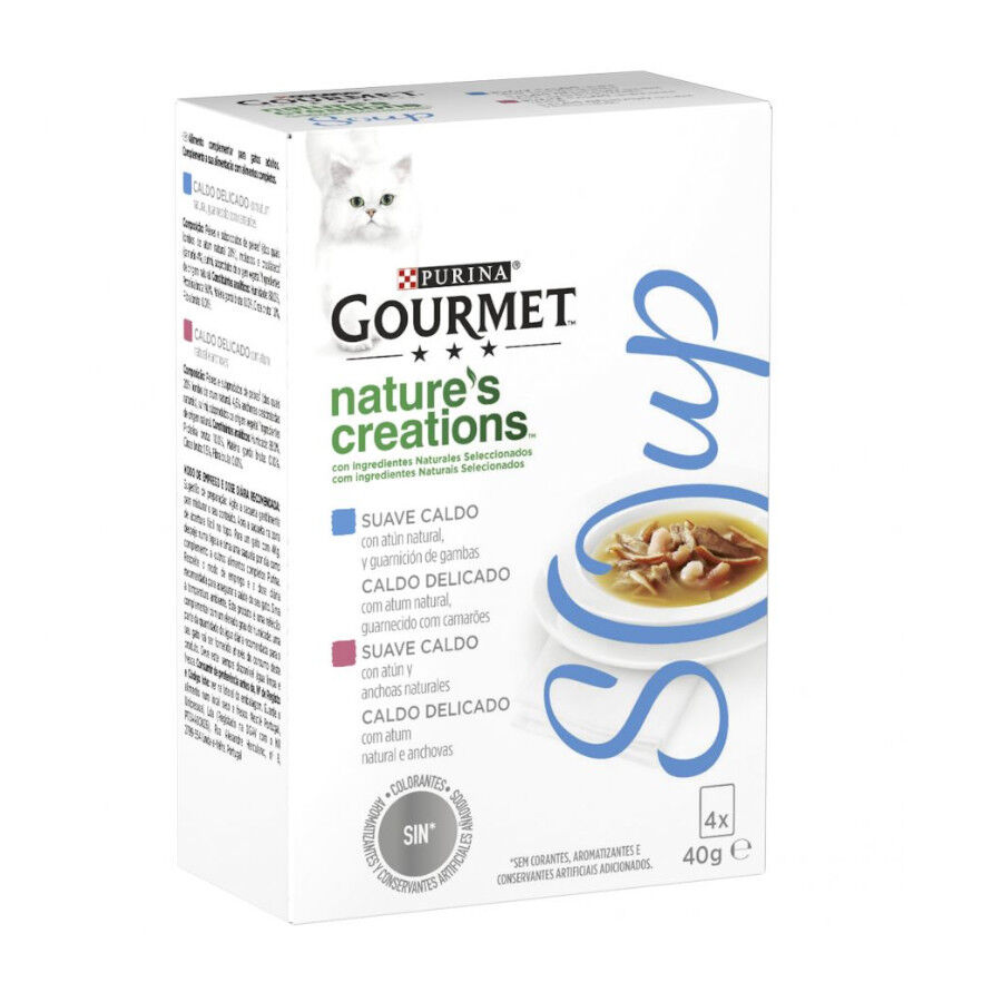 4 saquetas x 40 g Gourmet Crystal Sopa de Atum saqueta para gatos, , large Imagem n&uacute;mero 1