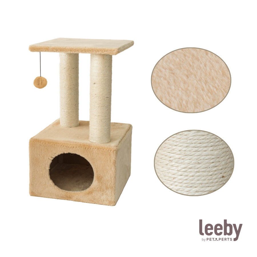 Leeby Colette Scratch arranhador com cama nido e brinquedo bege para gatos, , large Imagem n&uacute;mero 5