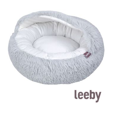Leeby Cama Anti Stress Cinzenta para gatos