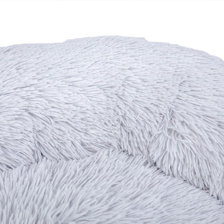 Leeby Cama Redonda Anti Stress de Pelo Cinzento para gatos, , large Imagem n&uacute;mero 3