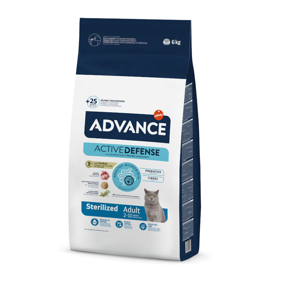 6 kg Advance Adult Sterilized Ra&ccedil;&atilde;o Turkey and Barley para gatos, , large Imagem n&uacute;mero 1