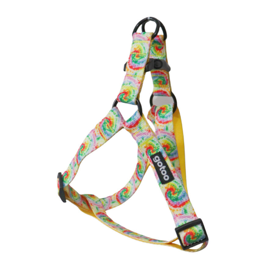 Gotoo Peitoral estampado tie-dye amarelo para c&atilde;o, , large Imagem n&uacute;mero 1
