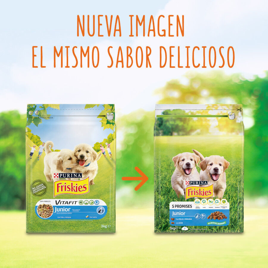 Friskies Junior frango e legumes ra&ccedil;&atilde;o cachorros, , large Imagem n&uacute;mero 2