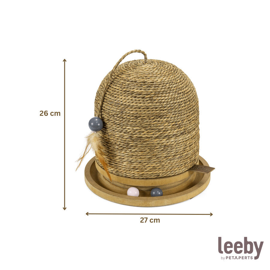 Leeby Beau arranhador redondo com brinquedo para gatos, , large Imagem n&uacute;mero 4