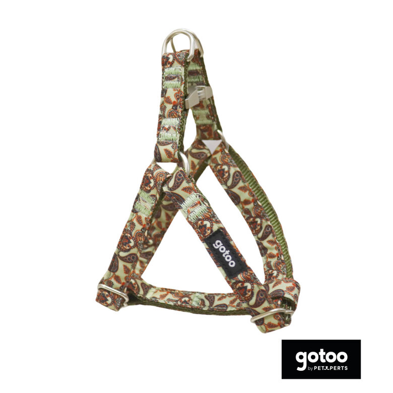 Gotoo Peitoral Estampado Caxemira Caqui para Cães,  Imagem número 2 Gotoo Peitoral Estampado Caxemira Caqui para Cães, , large Imagem número 2