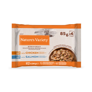Nature's Variety Adult Frango e Salmão Saquetas em Molho para gatos