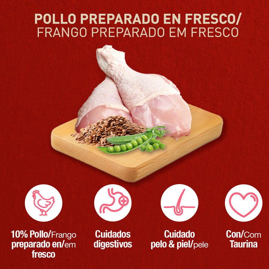 2.5 kg Ra&ccedil;&atilde;o para gatos Catxtreme Adult Skin & Coat Sterilized Chicken 2,5 kg, , large Imagem n&uacute;mero 2