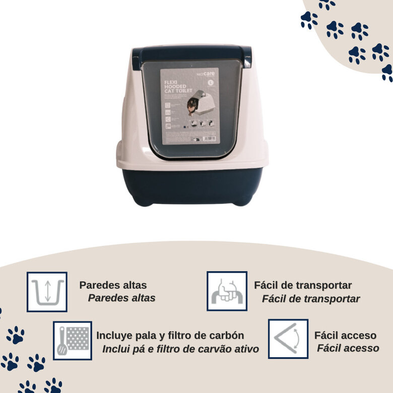 Nice Care Caixa de areia Mega Flip Large azul para gatos,  Imagem número 3 Nice Care Caixa de areia Mega Flip Large azul para gatos, , large Imagem número 3