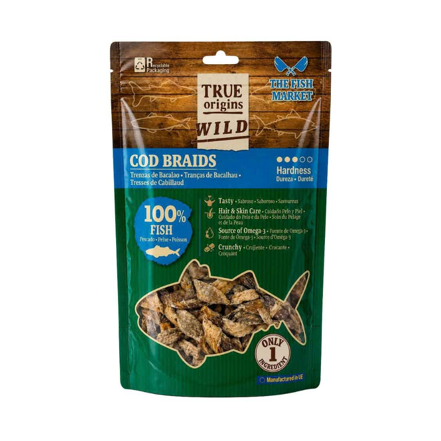 70 g. True Origins Trenzas Piel Bacalao Snack para perros, , large Imagem n&uacute;mero 3