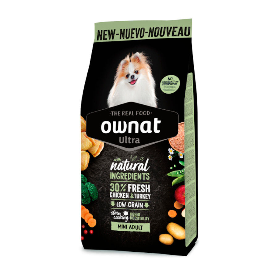 3 kg Ownat Mini Adult Ultra Frango e Peru ra&ccedil;&atilde;o para c&atilde;es, , large Imagem n&uacute;mero 1