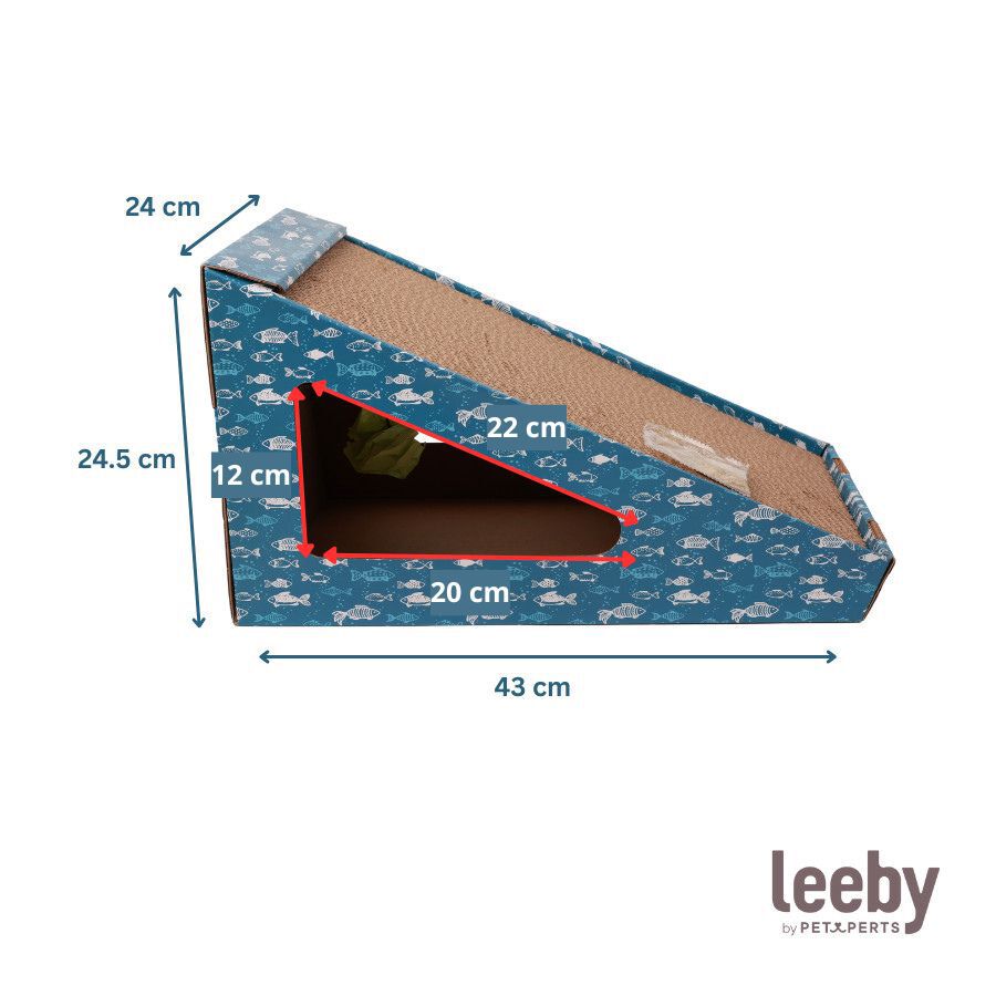 Leeby Walter arranhador de cart&atilde;o horizontal com bola e estampado de peixes para gatos, , large Imagem n&uacute;mero 4