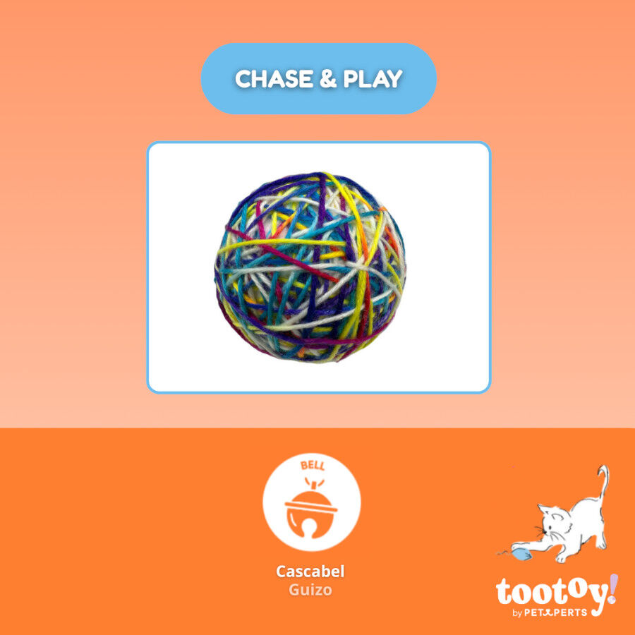 Tootoy! Chase & Play Bola de l&atilde; para gatos, , large Imagem n&uacute;mero 3