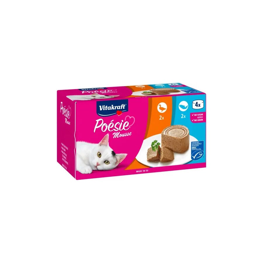 48 latas x 85 g Vitakraft Po&eacute;sie Mousse Salm&oacute;n y Pato en lata para gatos &iexcl;Pack Ahorro!, , large Imagem n&uacute;mero 1