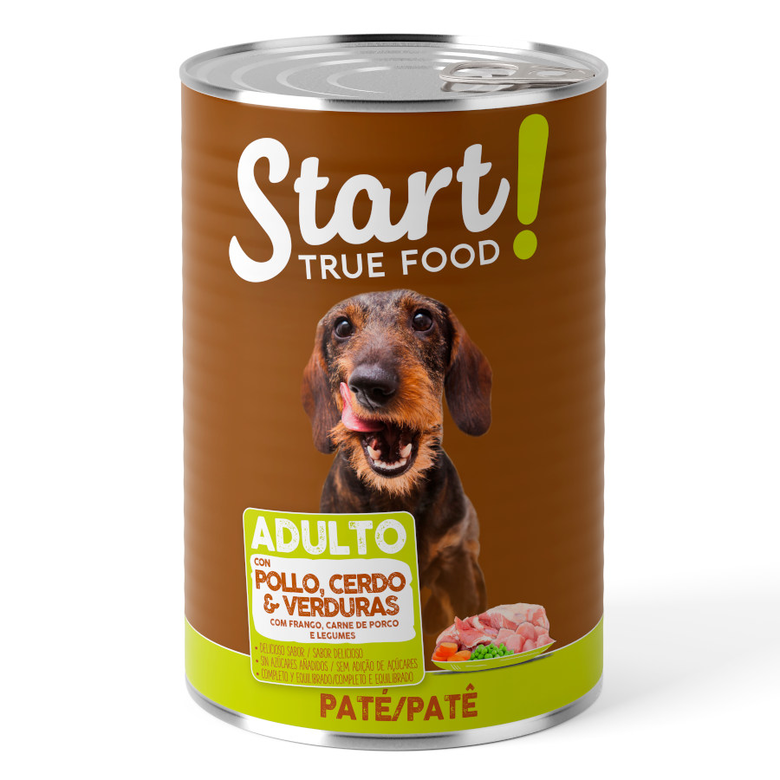 1.2 kg Start Adult Frango com Porco e Legumes Patê em lata para cães ,  Imagem número 1 1.2 kg Start Adult Frango com Porco e Legumes Patê em lata para cães , , large Imagem número 1