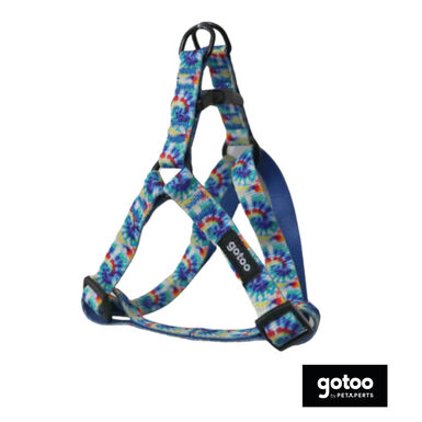 Gotoo Peitoral estampado tie-dye azul para cão