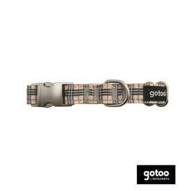 Gotoo Coleira estampada castanha para cães
