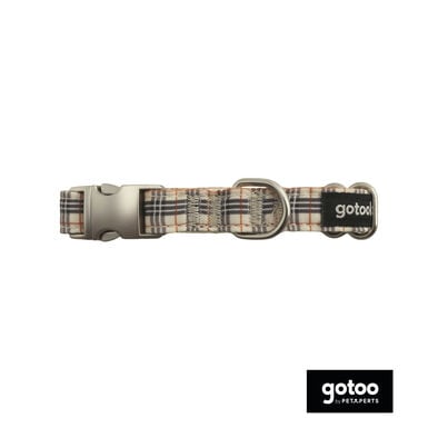 Gotoo Coleira estampada castanha para cães