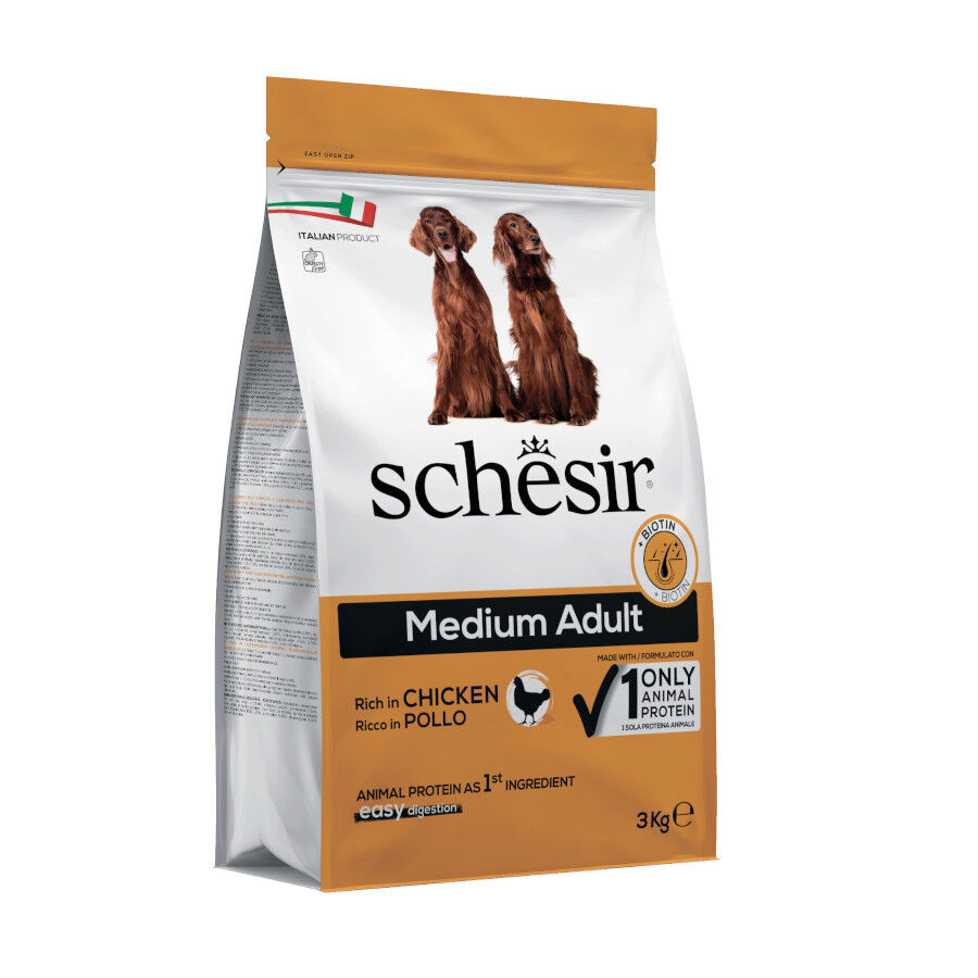 Schesir Adult Medium Nature Frango ra&ccedil;&atilde;o para c&atilde;es, , large Imagem n&uacute;mero 1