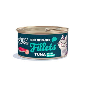 Edgard & Cooper Comida h&uacute;mida Filetes de Atum e Camar&atilde;o em Caldo em lata para Gatos