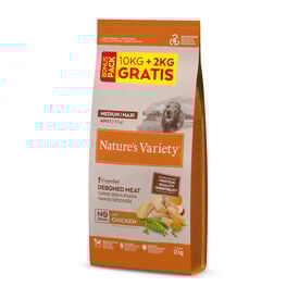 Nature's Variety No Grain Adult Medium Maxi Frango ração para cães