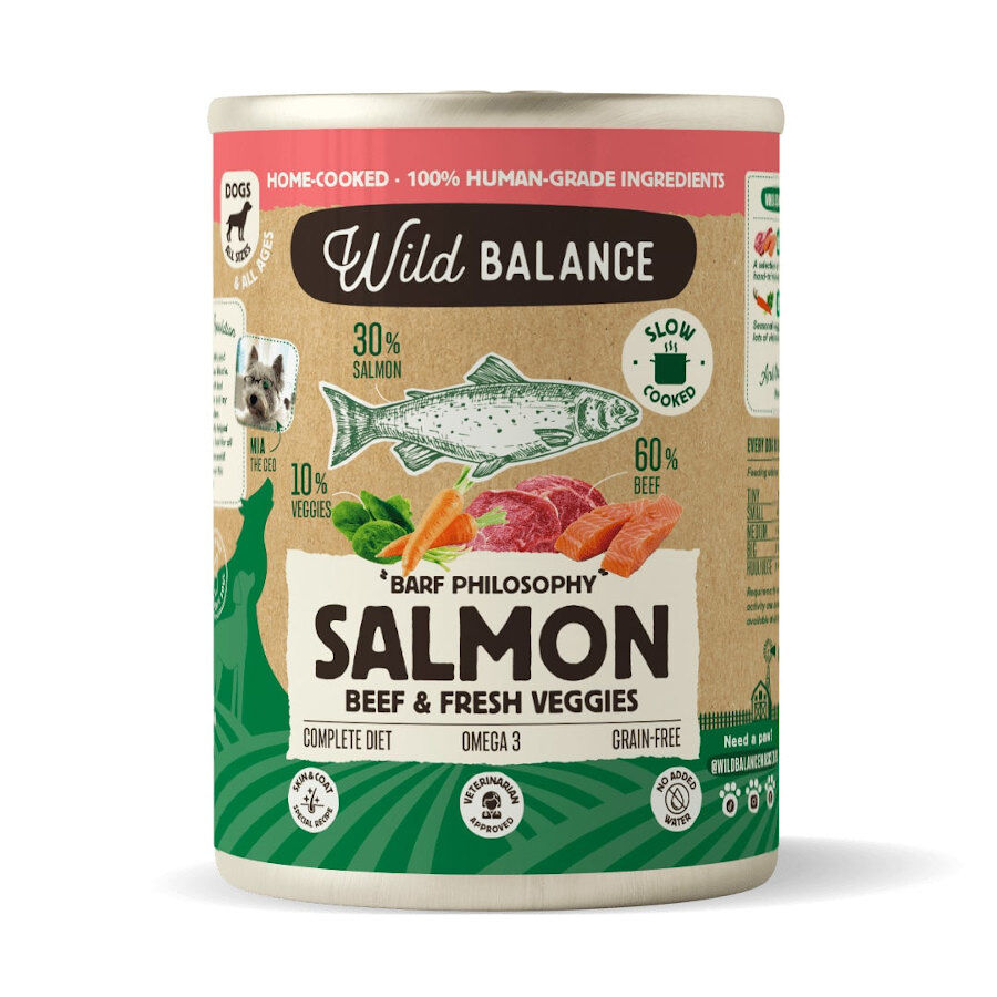 24 latas x 400 g Wild Balance BARF de Salm&atilde;o e Vitela em lata para c&atilde;es  Pack poupan&ccedil;a!, , large Imagem n&uacute;mero 1
