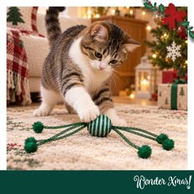 Wonder Christmas Bola Brilhante com Corda Brinquedo para gatos