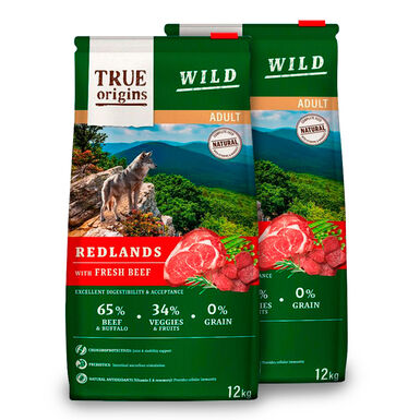 True Origins Wild Dog Redlands Adult - 2x12 kg Pack Poupan&ccedil;a
