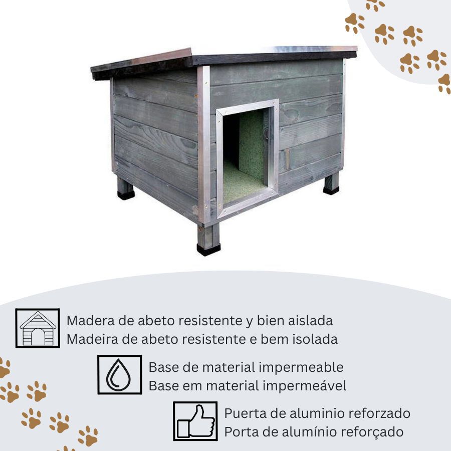 TK-Pet Nevada Casota de Madeira Cinzenta para c&atilde;es, , large Imagem n&uacute;mero 5