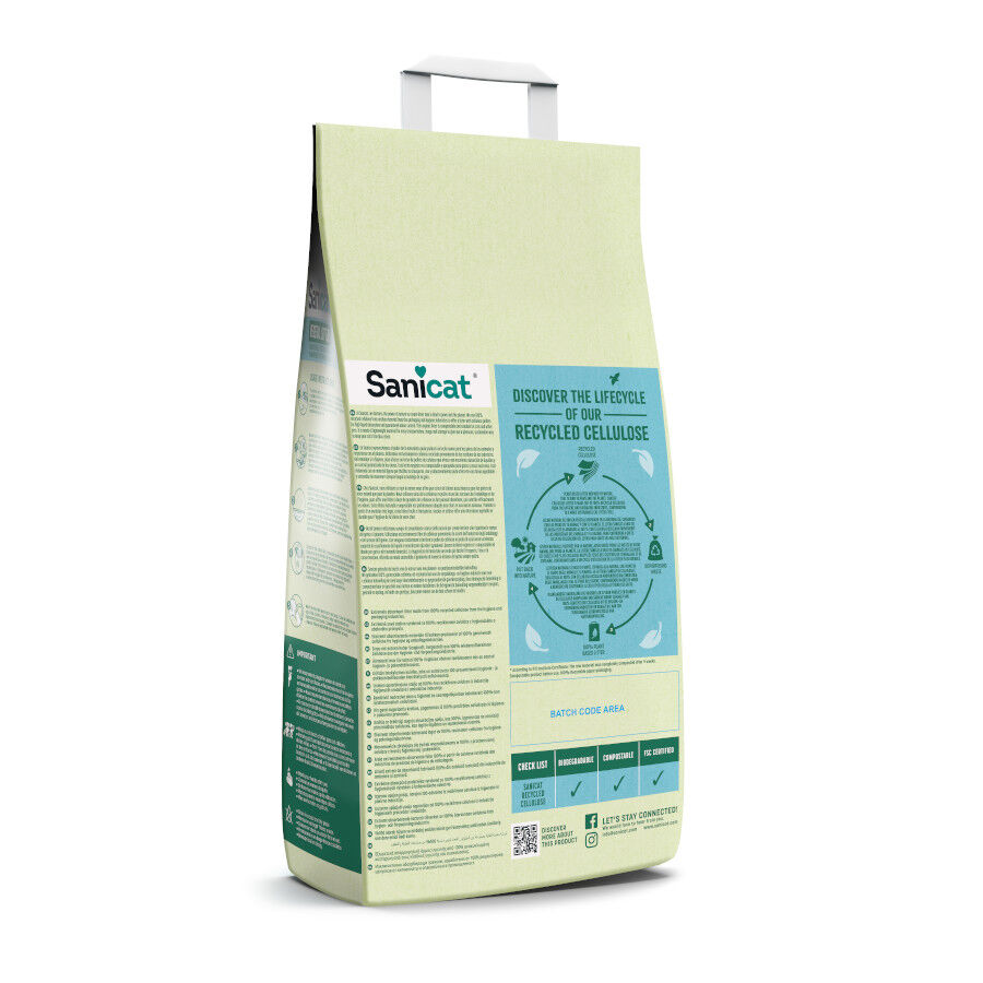10 L Sanicat Recycled Cellulose Substrato Natural para gatos, , large Imagem n&uacute;mero 2