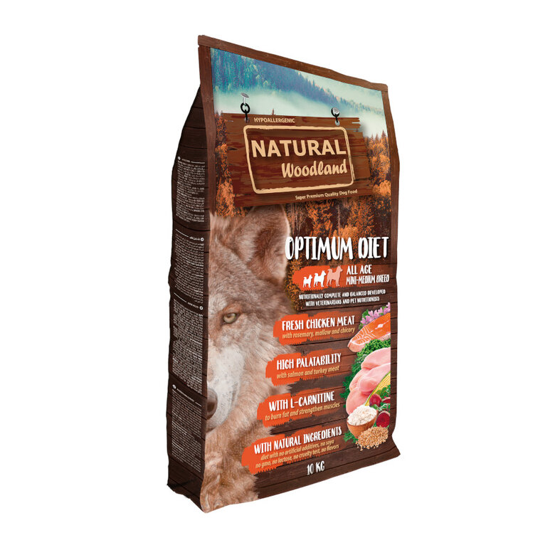 10 kg Natural Woodland Mini-Medium Optimum Diet Hypoallergenic ração para cães,  Imagem número 1 10 kg Natural Woodland Mini-Medium Optimum Diet Hypoallergenic ração para cães, , large Imagem número 1