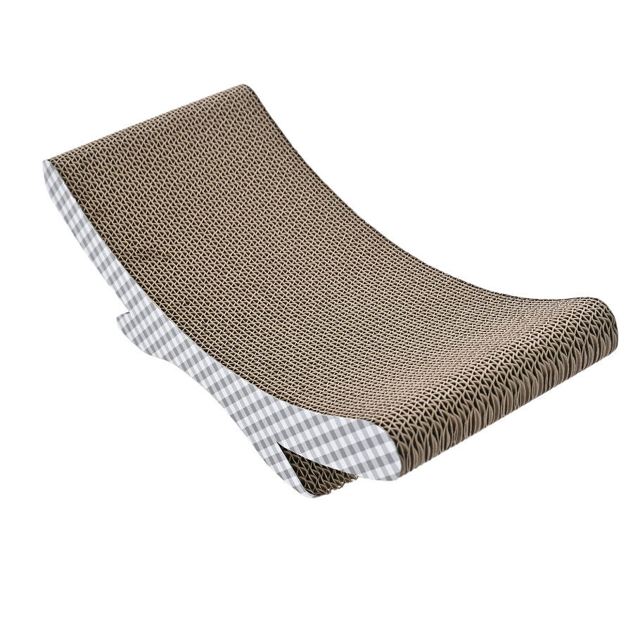 Leeby Remy Rocker arranhador de cart&atilde;o horizontal com padr&atilde;o vichy para gatos, , large Imagem n&uacute;mero 1