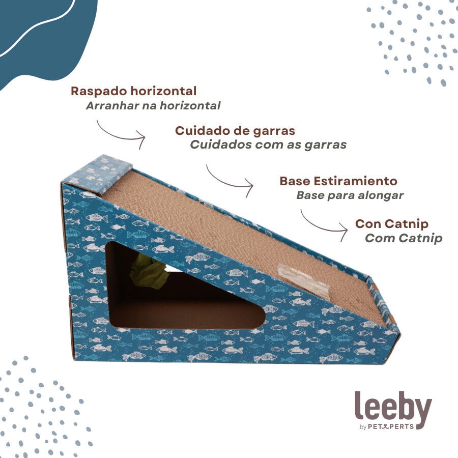 Leeby Walter arranhador de cart&atilde;o horizontal com bola e estampado de peixes para gatos, , large Imagem n&uacute;mero 3